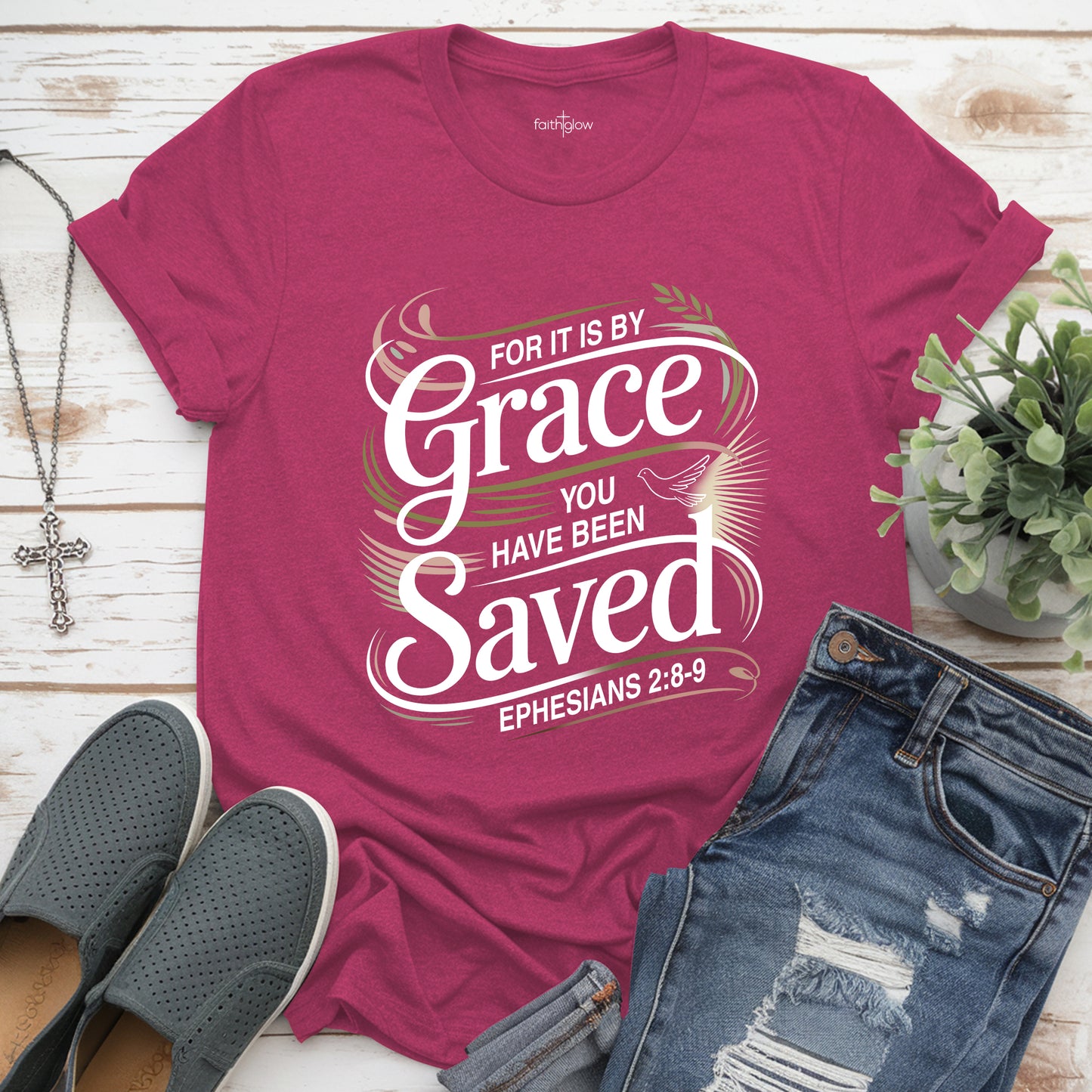 Saved By Grace Christian T Shirt