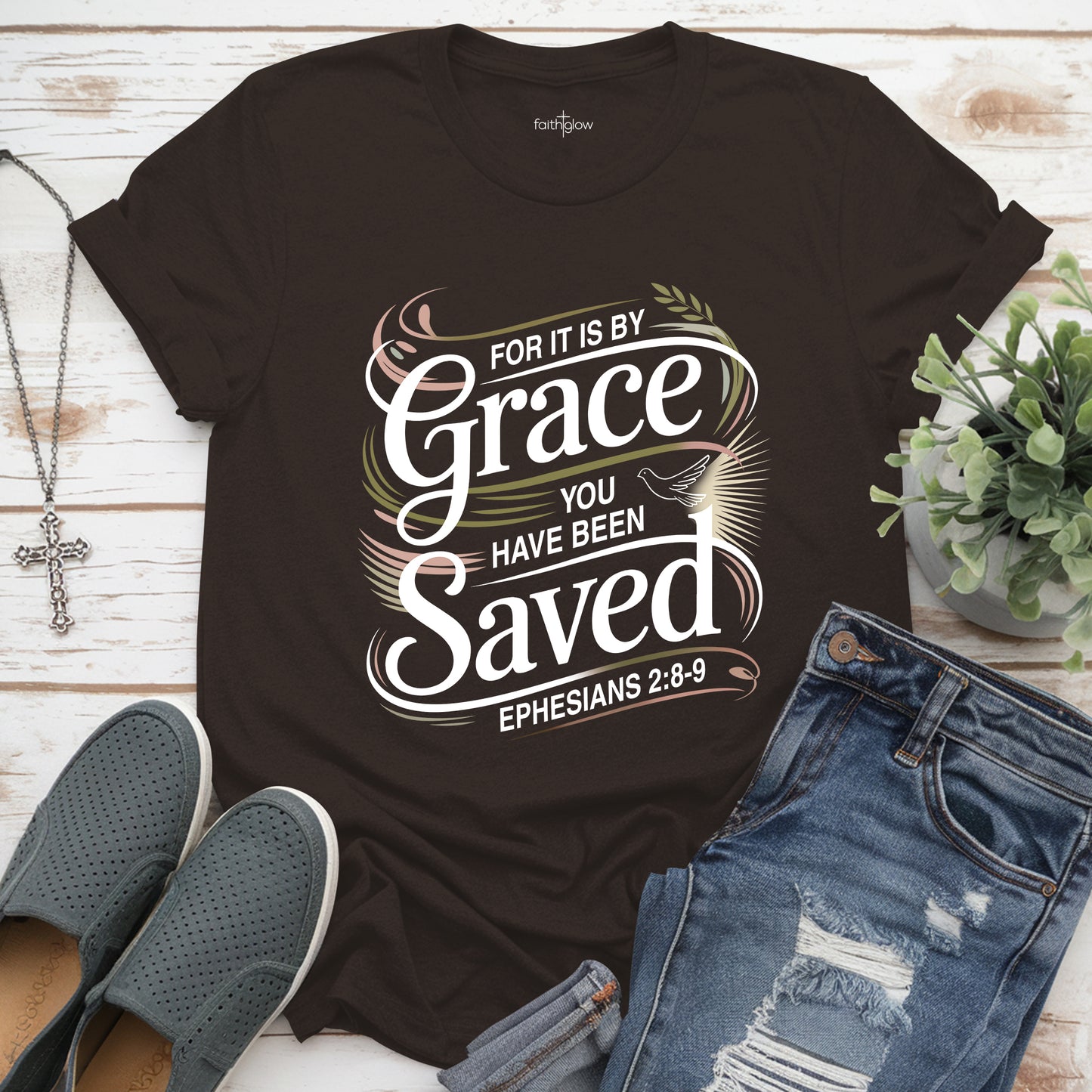 Saved By Grace Christian T Shirt
