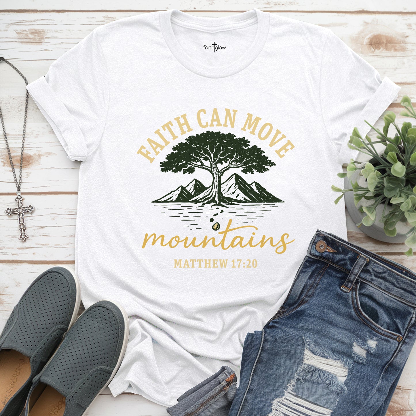 Faith Can Move Mountains Christian T Shirt