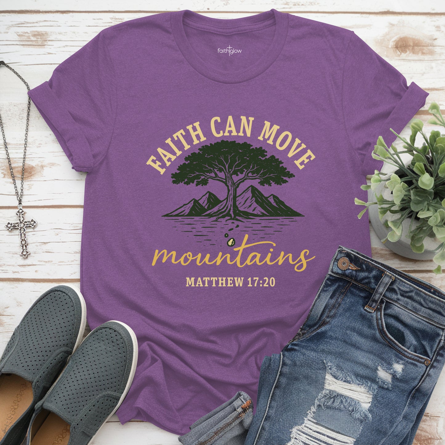 Faith Can Move Mountains Christian T Shirt