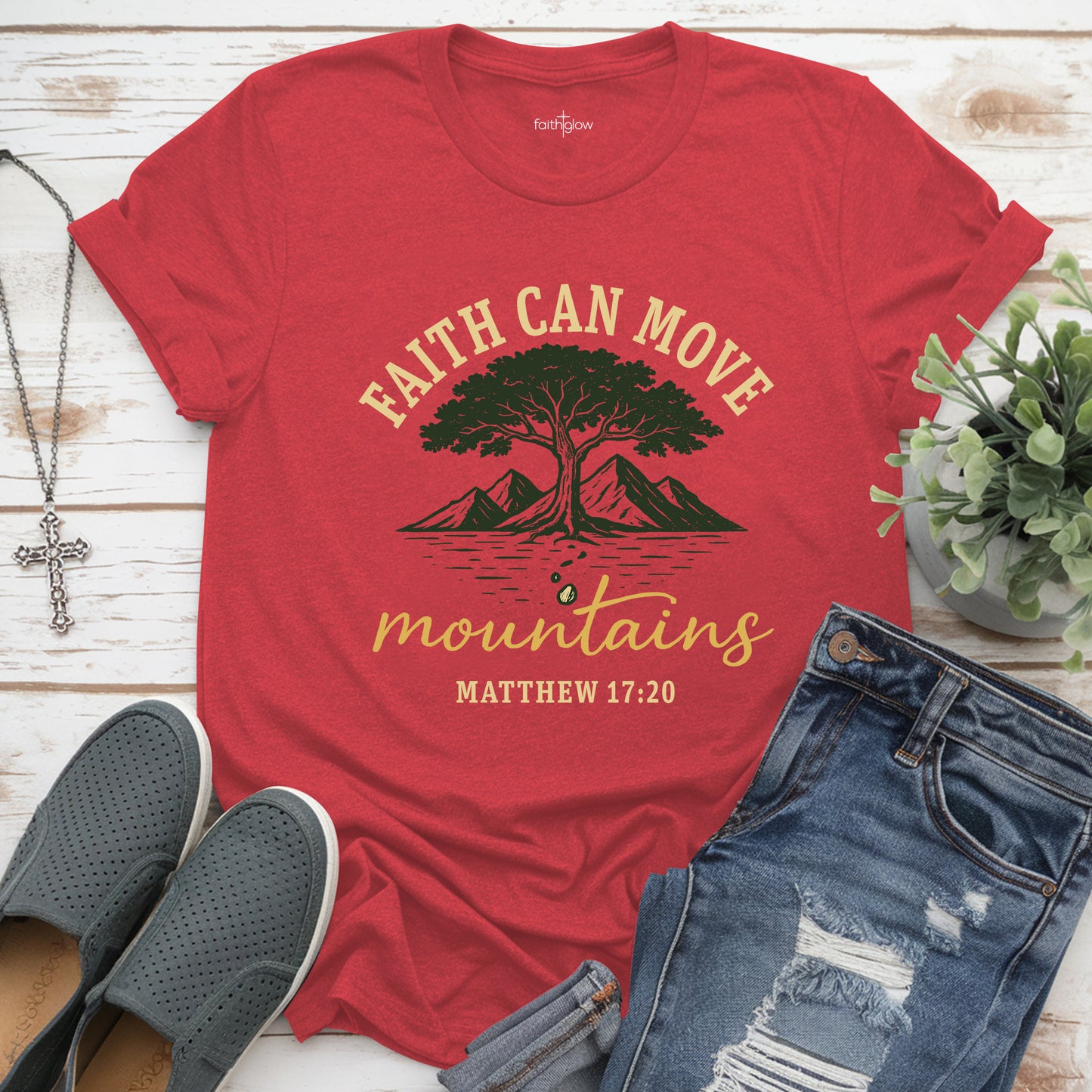 Faith Can Move Mountains Christian T Shirt