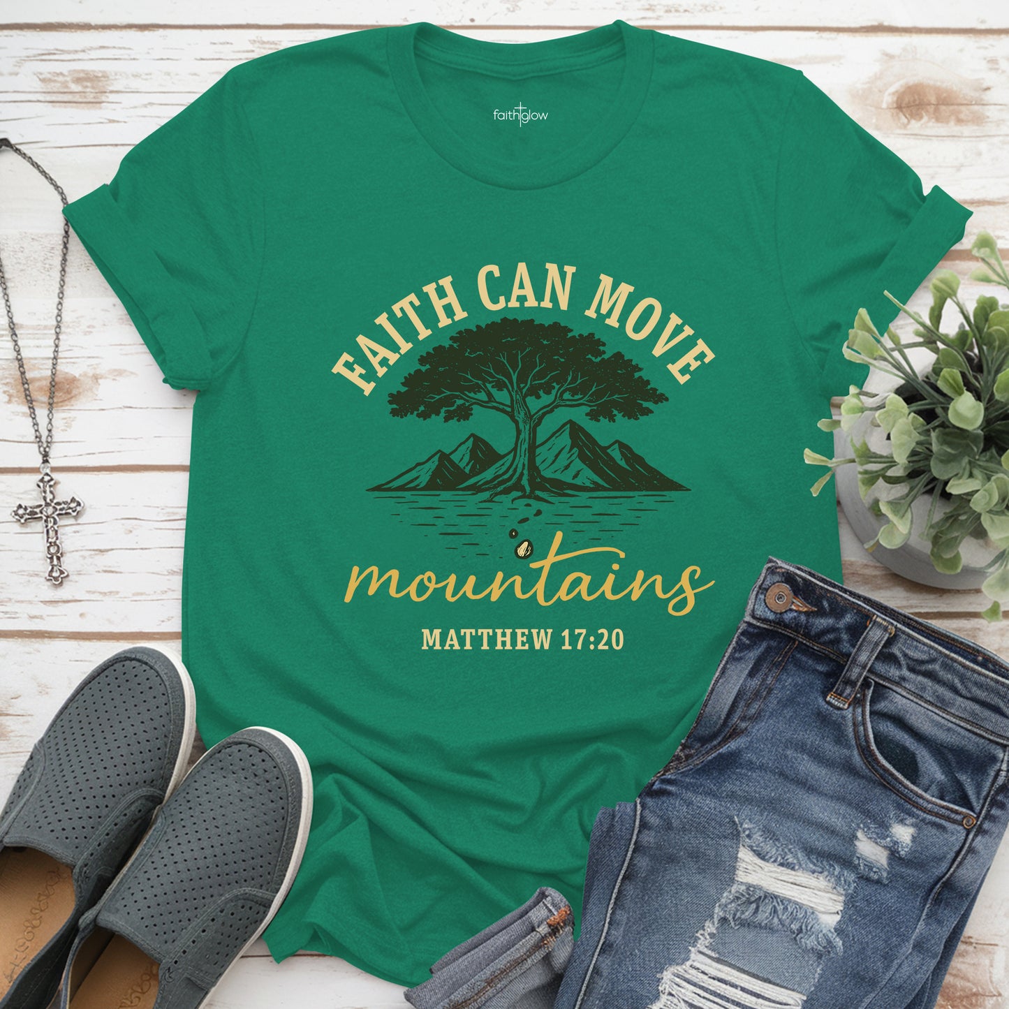 Faith Can Move Mountains Christian T Shirt