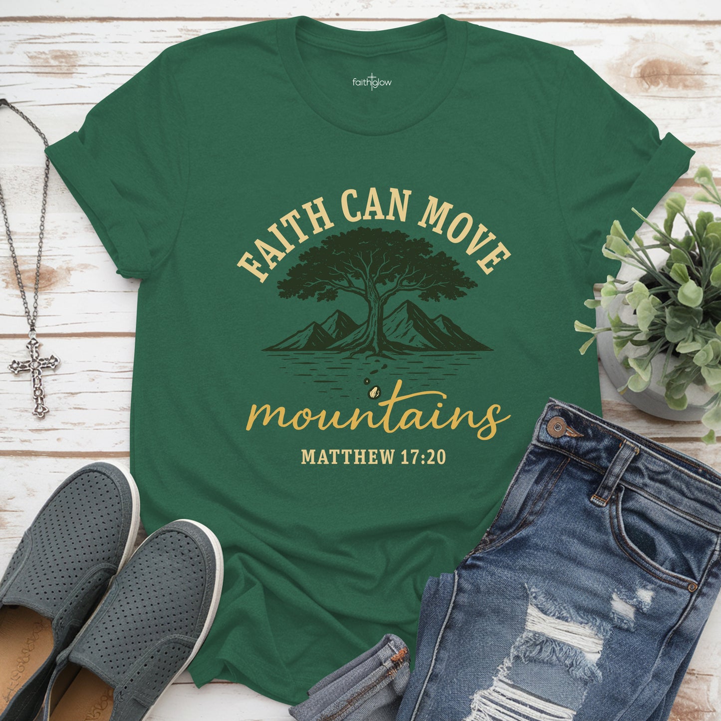 Faith Can Move Mountains Christian T Shirt