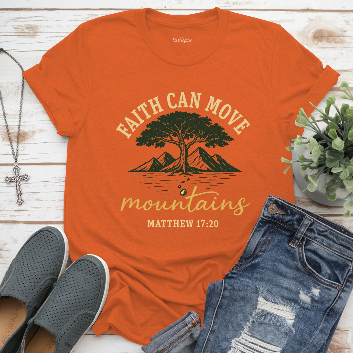 Faith Can Move Mountains Christian T Shirt