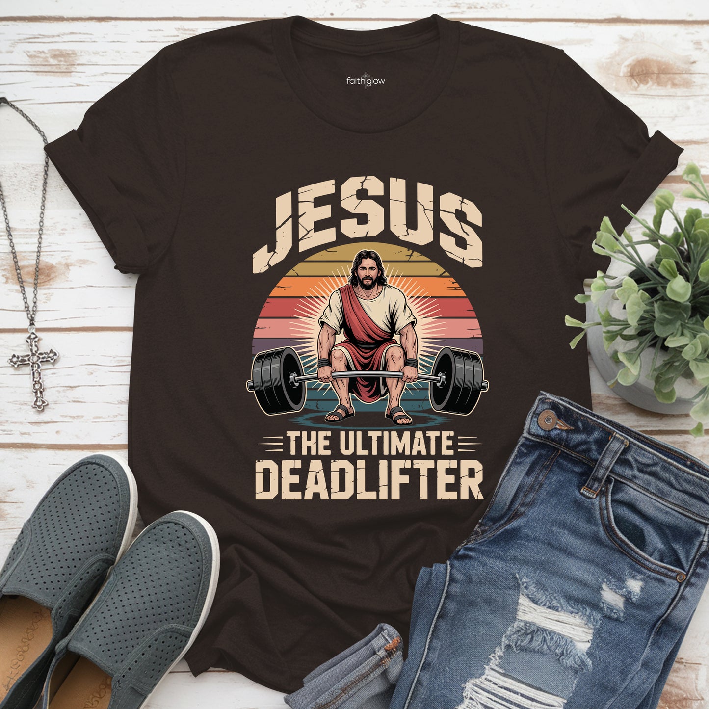 Jesus The Ultimate Deadlifter Christian T Shirt
