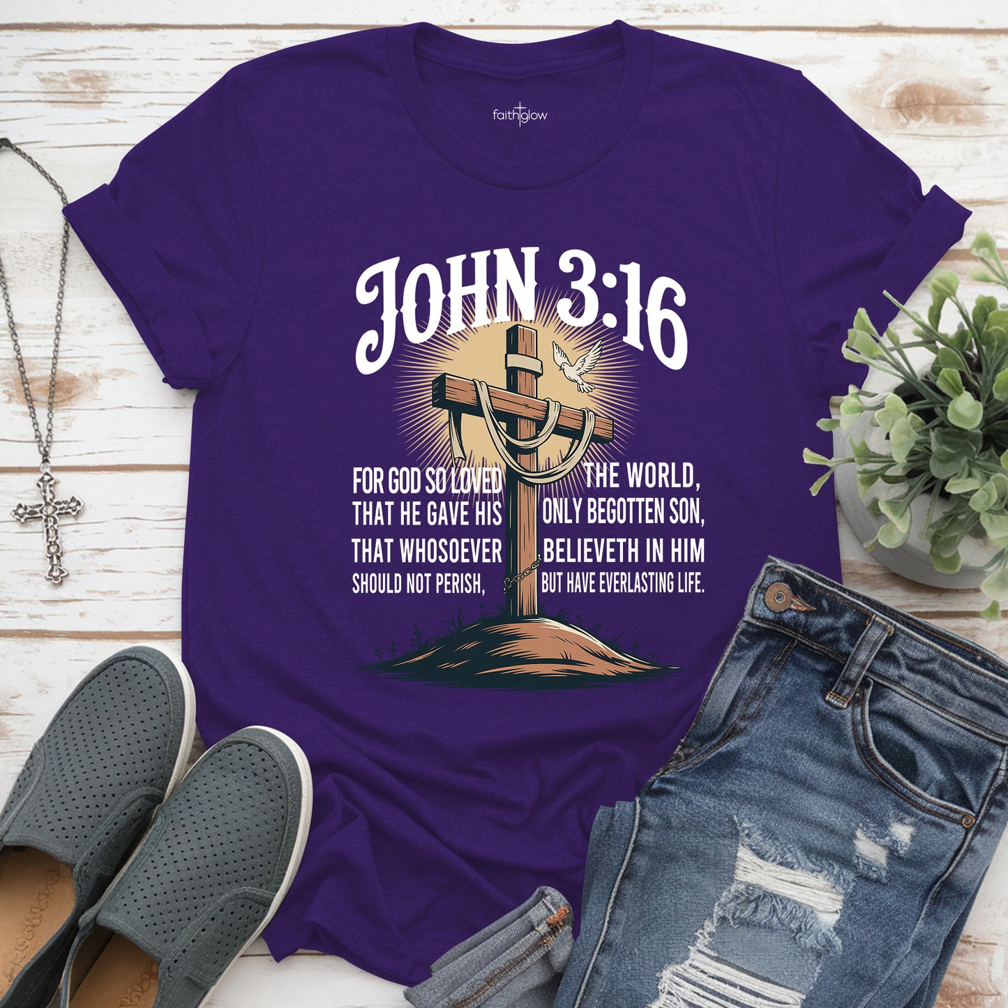 John 3:16 For God So Loved The World Christian T Shirt