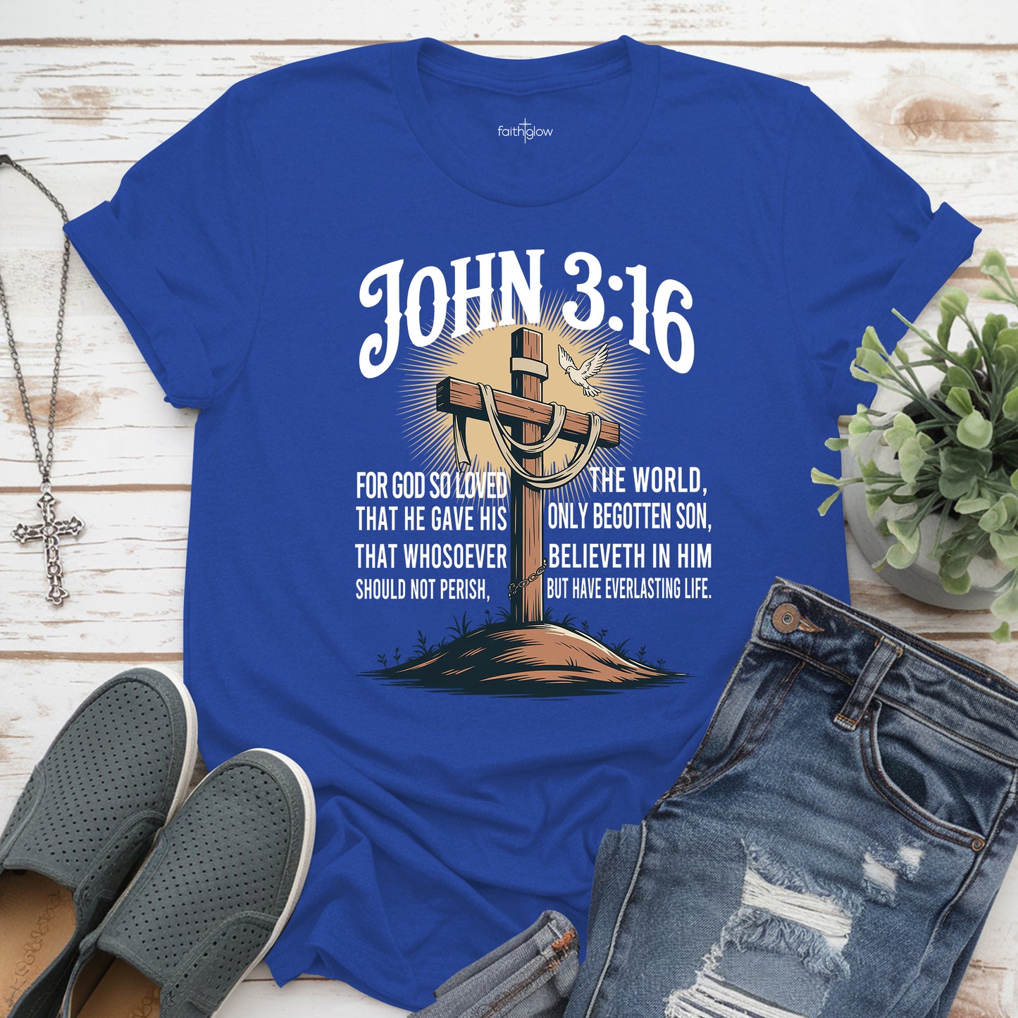 John 3:16 For God So Loved The World Christian T Shirt