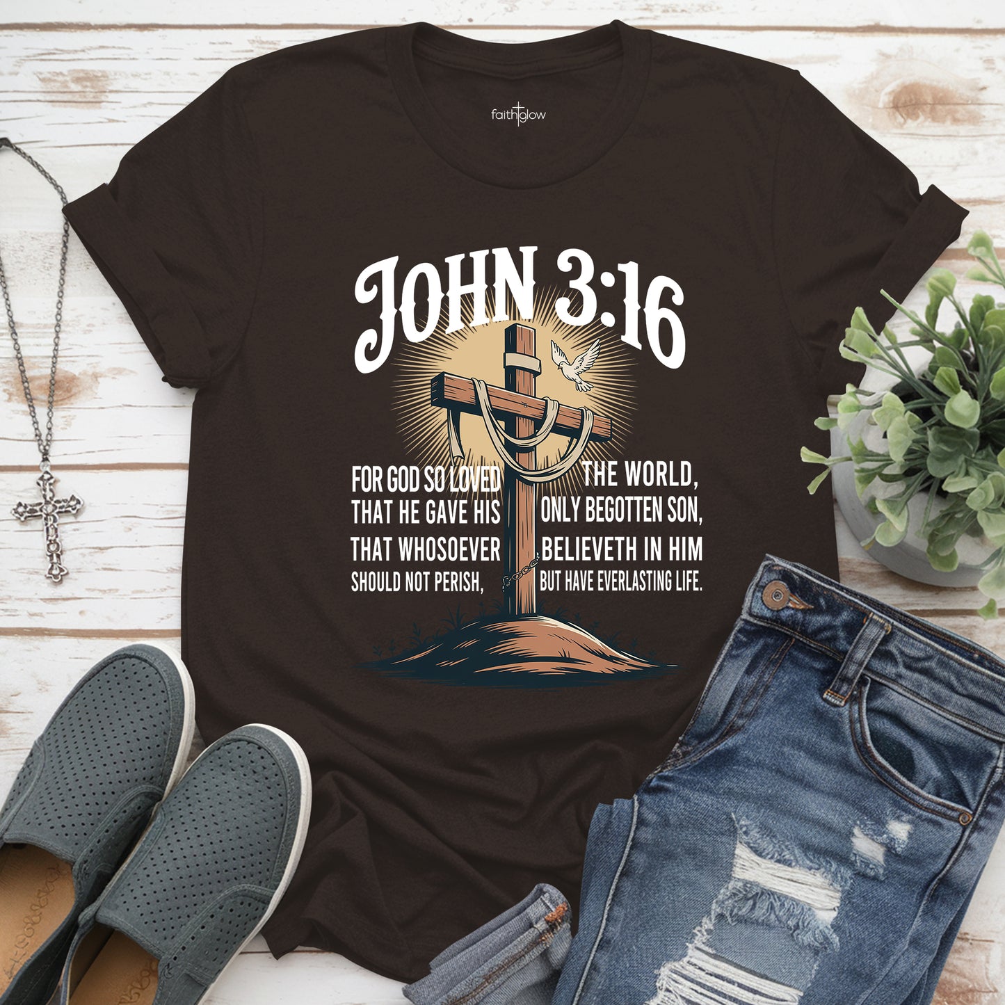 John 3:16 For God So Loved The World Christian T Shirt
