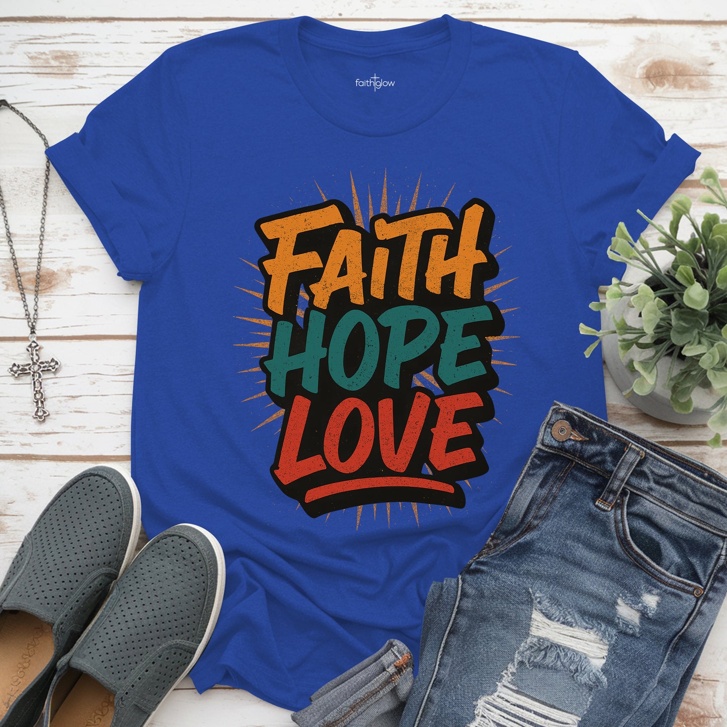 Faith Hope Love Christian T Shirt