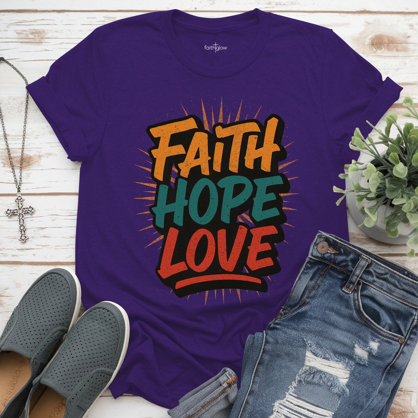 Faith Hope Love Christian T Shirt
