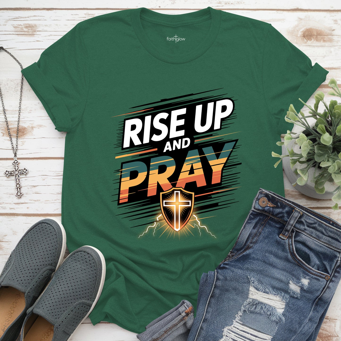Rise Up And Pray Luke 22:46 Christian T Shirt