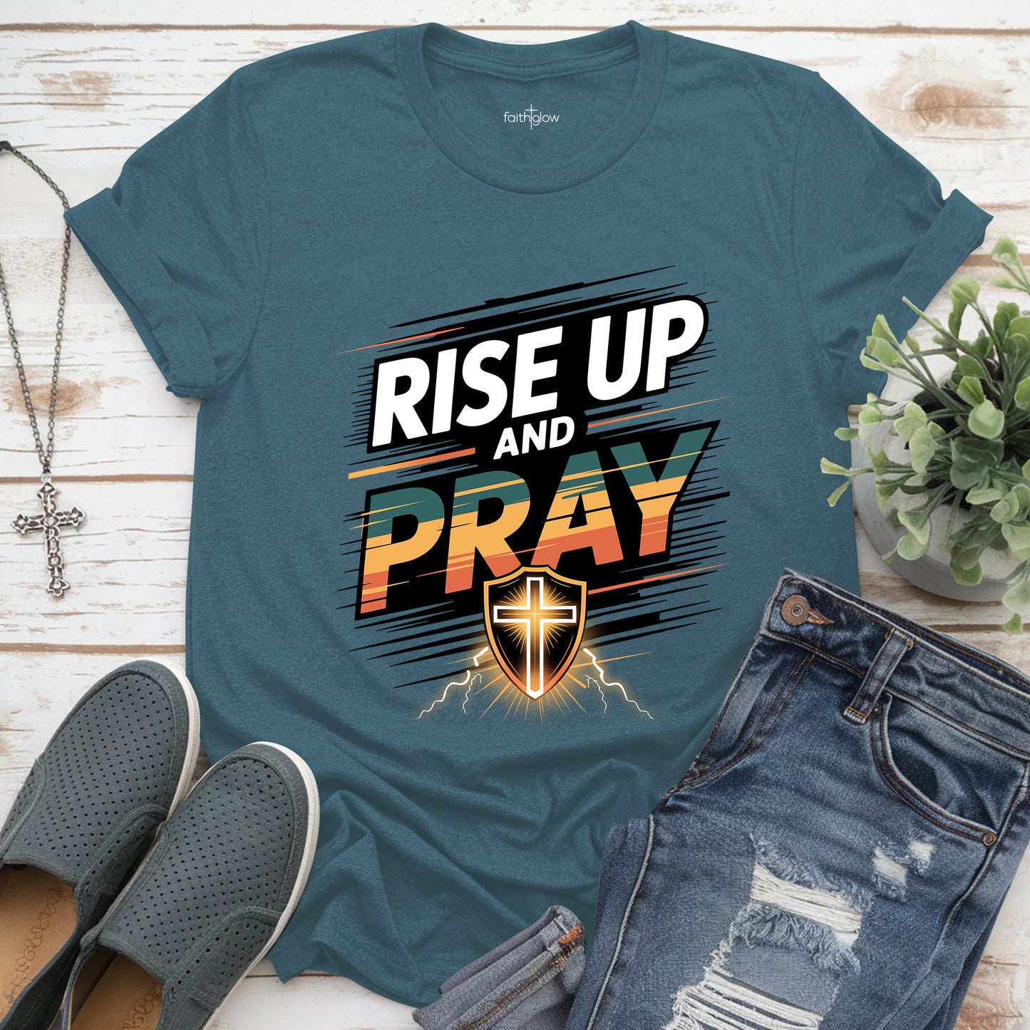 Rise Up And Pray Luke 22:46 Christian T Shirt