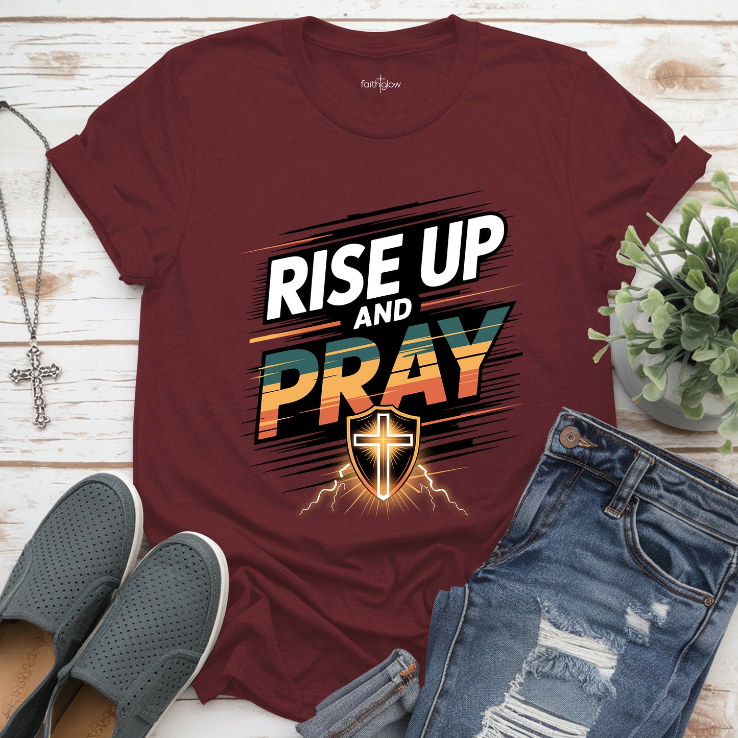 Rise Up And Pray Luke 22:46 Christian T Shirt