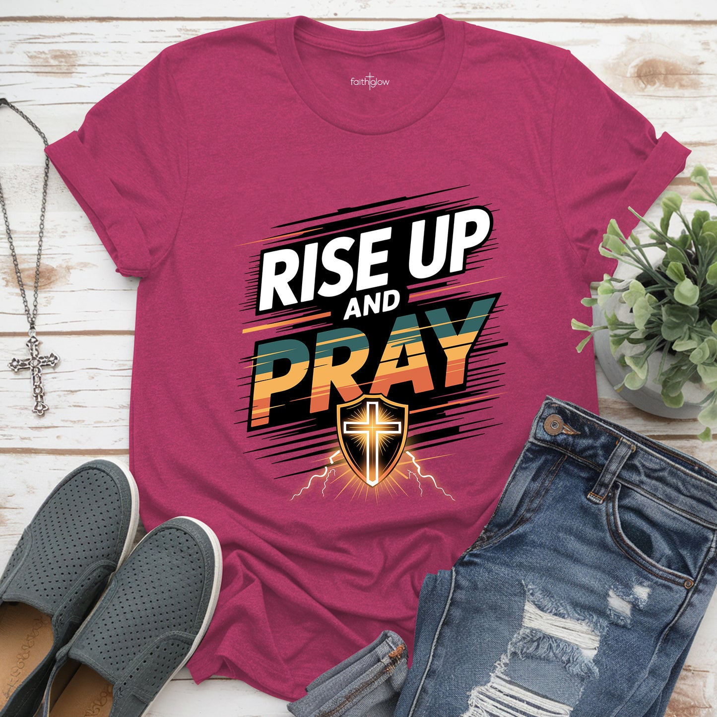 Rise Up And Pray Luke 22:46 Christian T Shirt