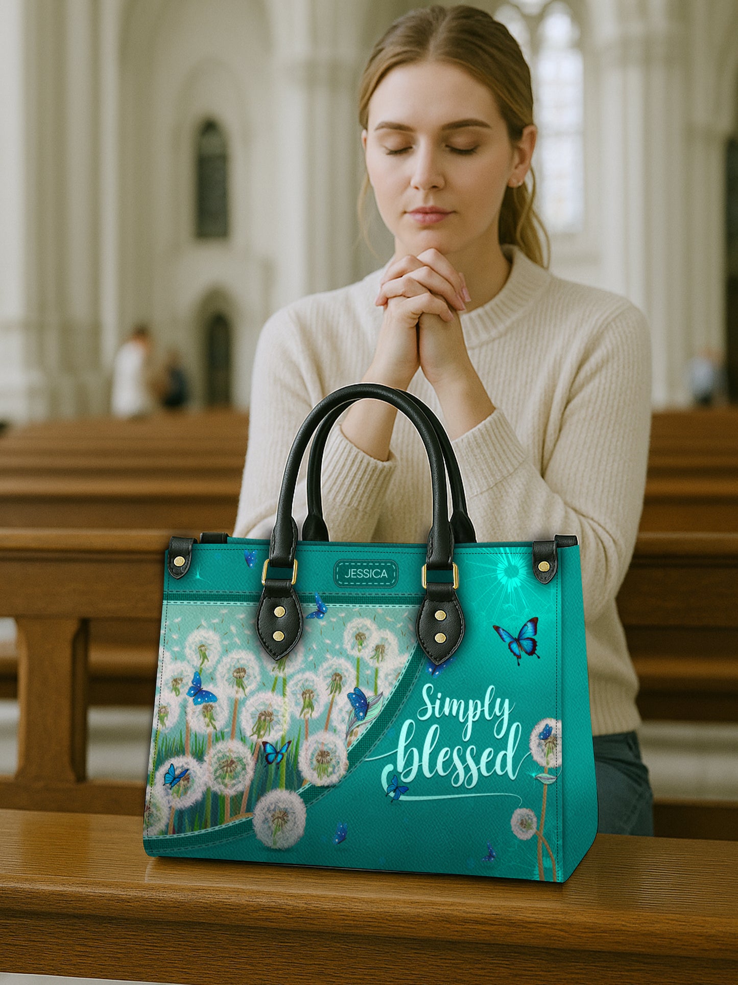 Simply Blessed Christian Leather Church Bag