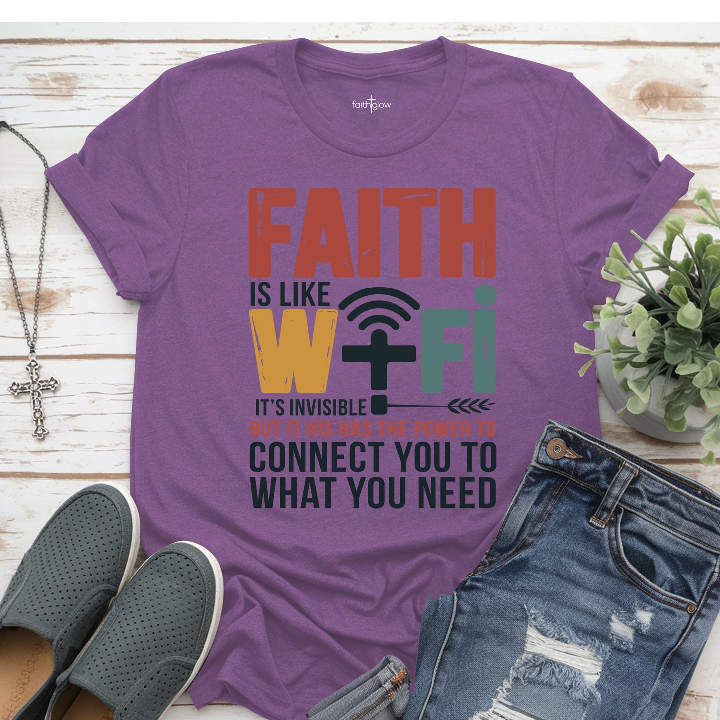 Faith Is Like Wi-Fi Christian T Shirt