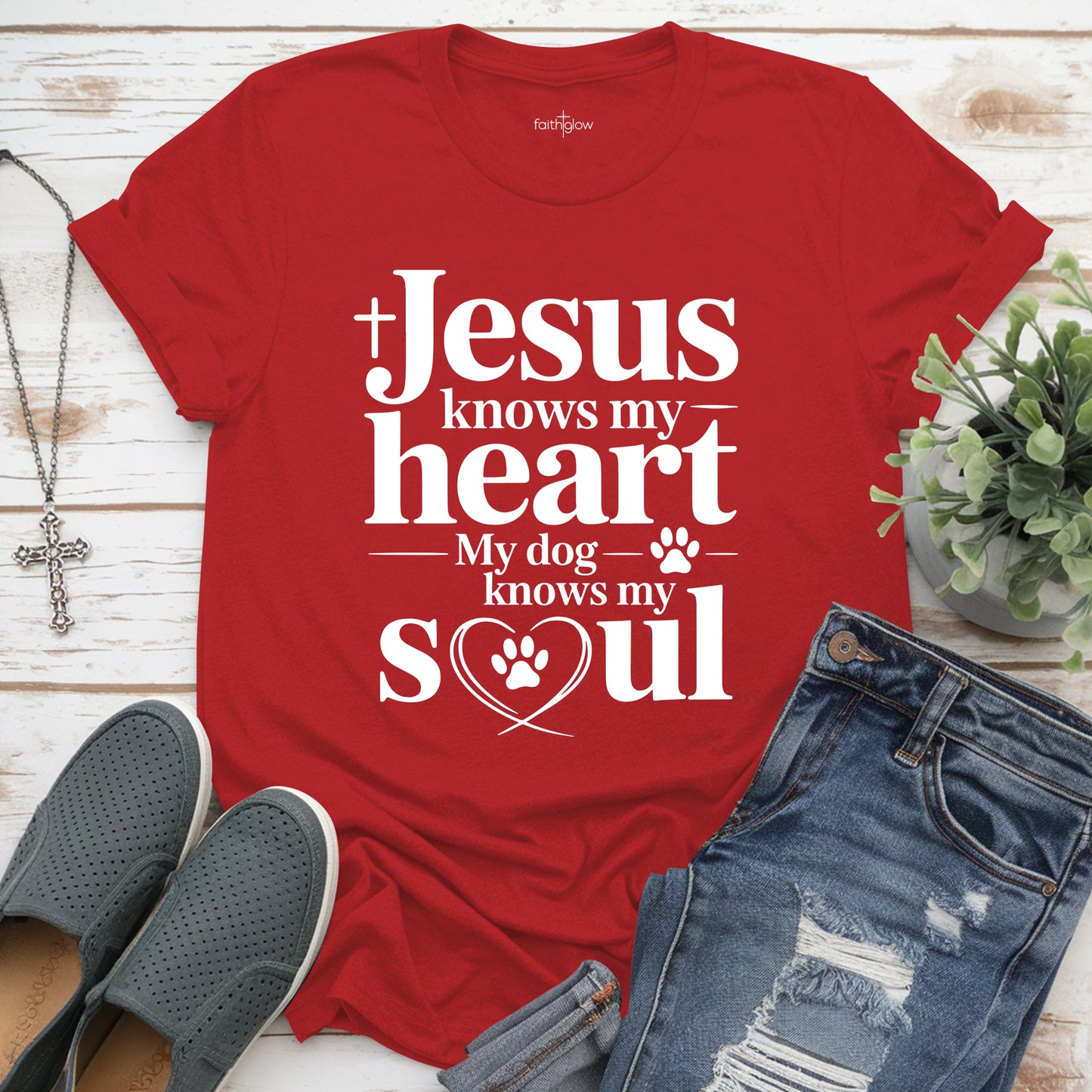 Jesus Knows My Heart My Dog Knows My Soul Christian T Shirt