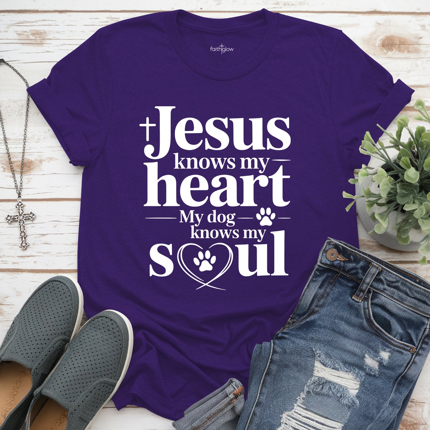 Jesus Knows My Heart My Dog Knows My Soul Christian T Shirt
