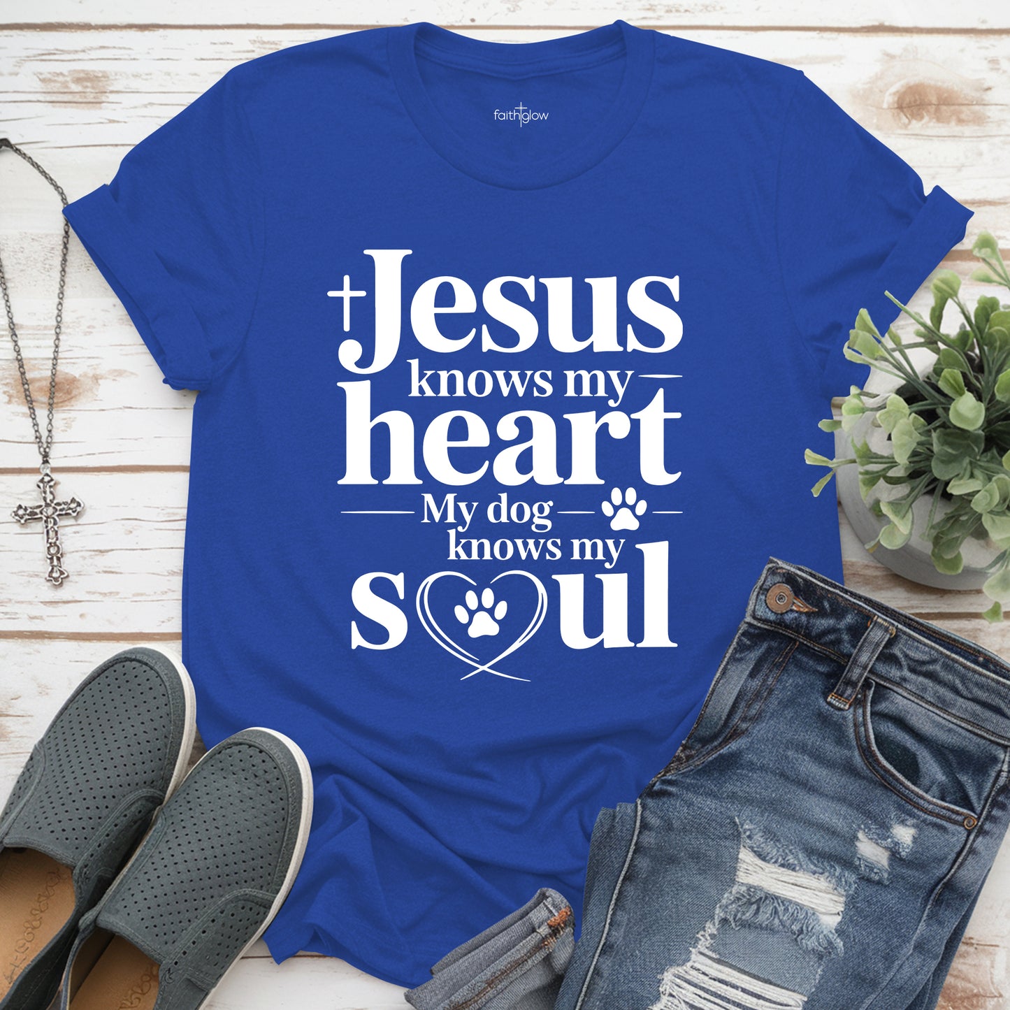 Jesus Knows My Heart My Dog Knows My Soul Christian T Shirt