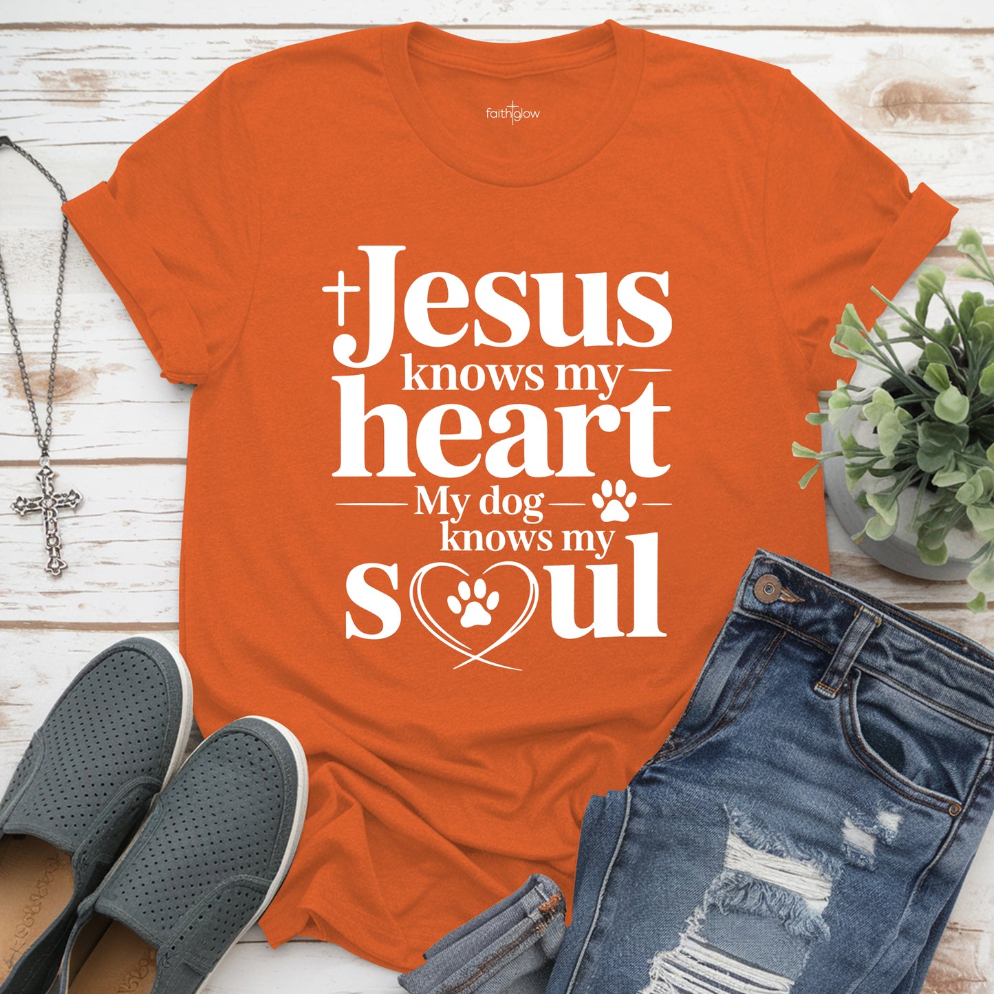 Jesus Knows My Heart My Dog Knows My Soul Christian T Shirt